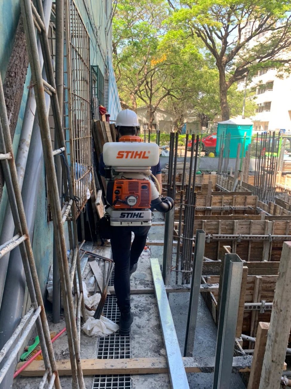 建築工地消毒:處理施工通道